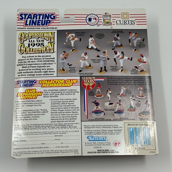 Vintage 1995 Kenner MLB Starting Lineup BOB FELLER Cooperstown Collection Figure - Picture 2 of 2